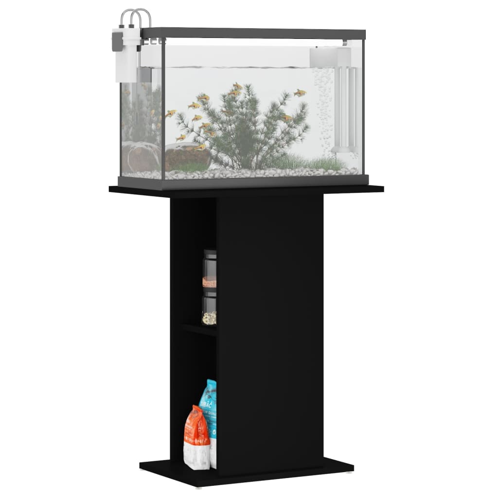 vidaXL Aquarium Stand Black 60.5x36x72.5 cm Engineered Wood