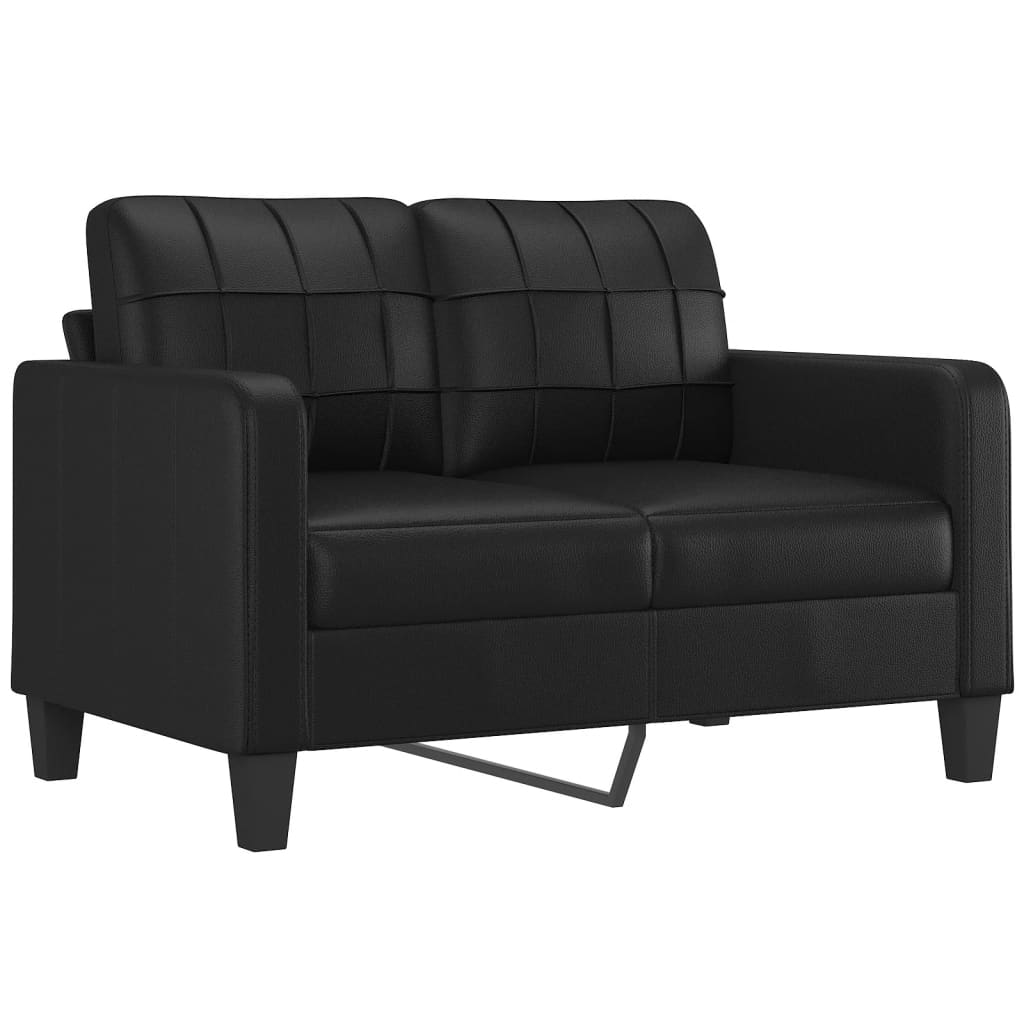 vidaXL 4 Piece Sofa Set with Cushions Black Faux Leather