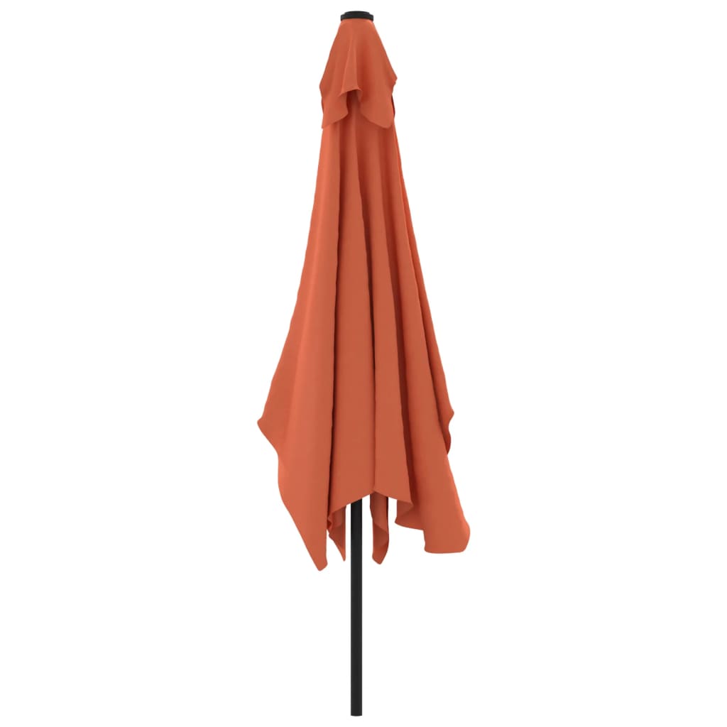 vidaXL Garden Parasol with Metal Pole 300x200 cm Terracotta