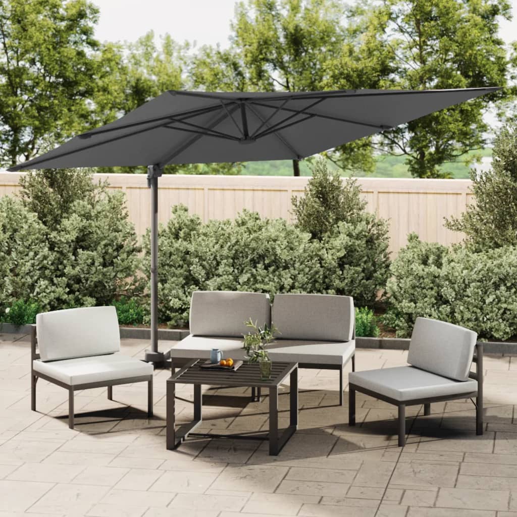 vidaXL Cantilever Garden Parasol with Aluminium Pole Anthracite 400x300 cm