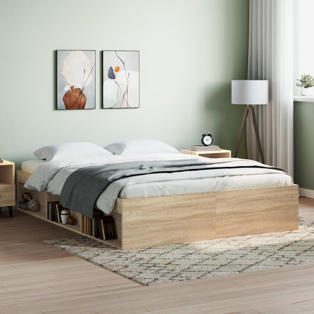 vidaXL Bed Frame without Mattress Sonoma Oak 150x200 cm King Size