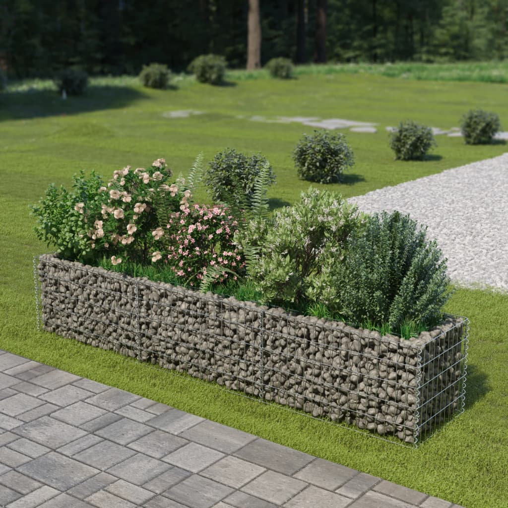 vidaXL Gabion Raised Bed Galvanised Steel 270x50x50 cm