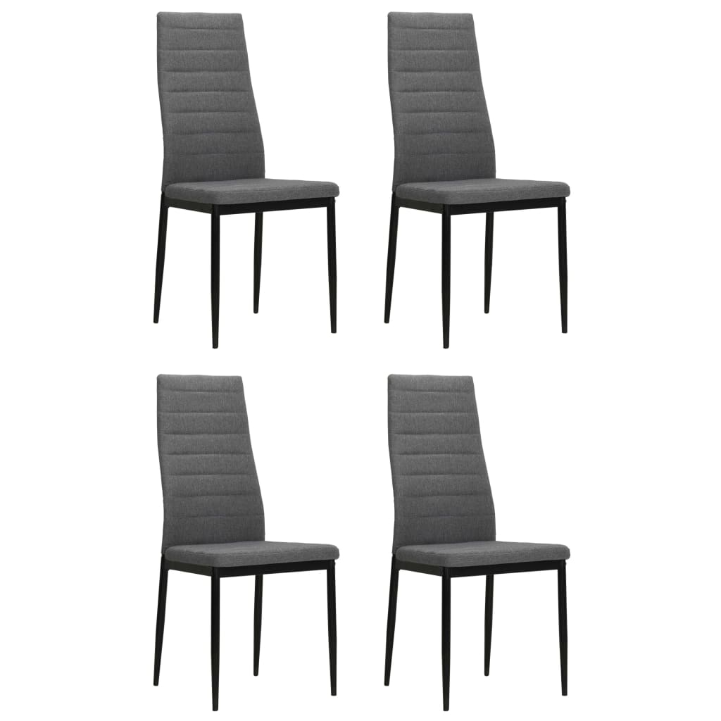 vidaXL Dining Chairs 4 pcs Light Grey Fabric