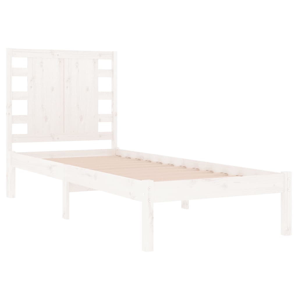 vidaXL Bed Frame without Mattress White 90x190 cm Single Solid Wood