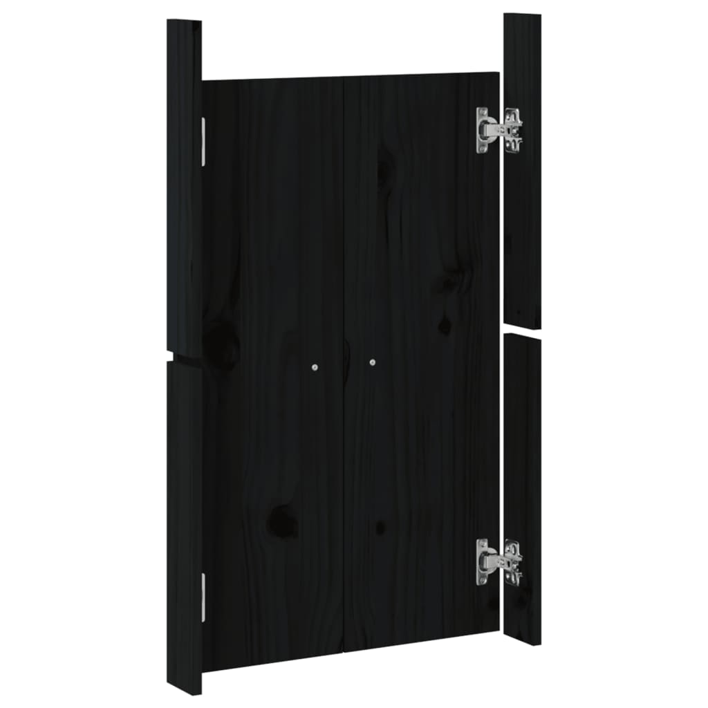vidaXL Outdoor Kitchen Doors 2 pcs Black 50x9x82 cm Solid Wood Pine