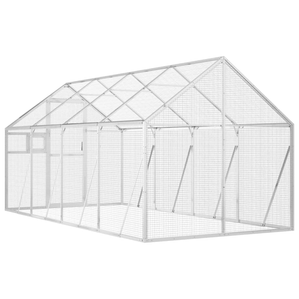 vidaXL Aviary Silver 1.79x4x1.85 m Aluminium