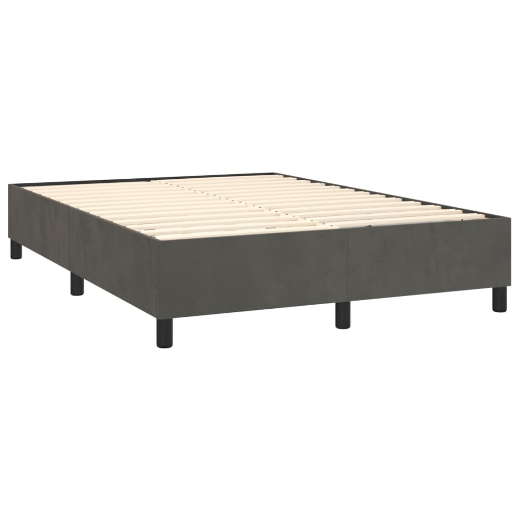 vidaXL Bed Frame Dark Grey 137x190 cm Velvet