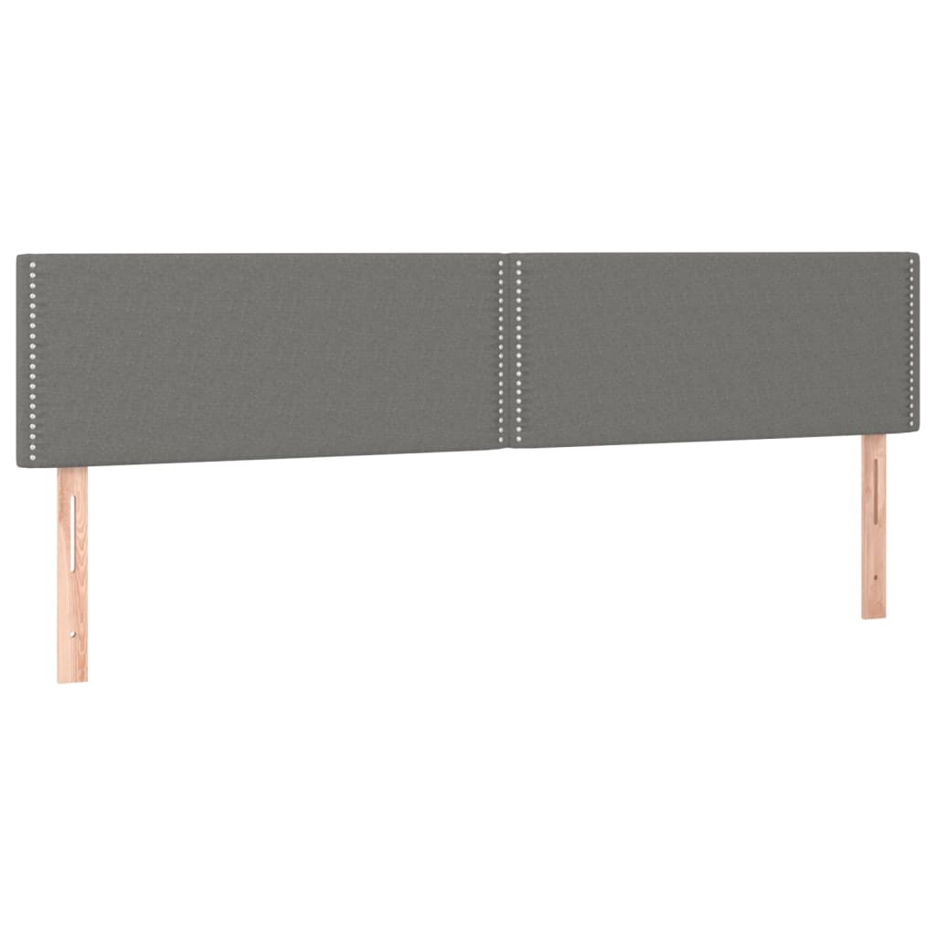 vidaXL LED Headboard Dark Grey 160x5x78/88 cm Fabric