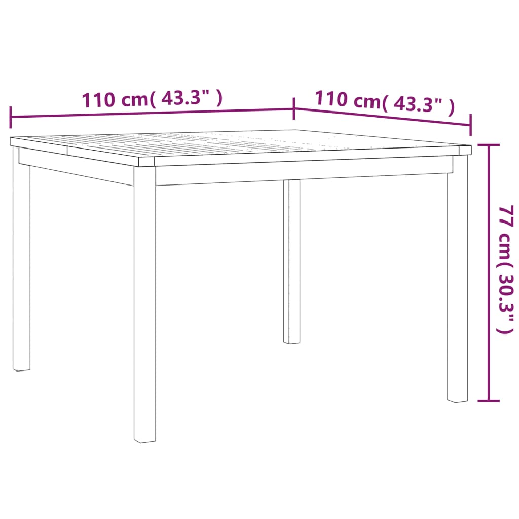 vidaXL 3 Piece Garden Dining Set Solid Wood Teak