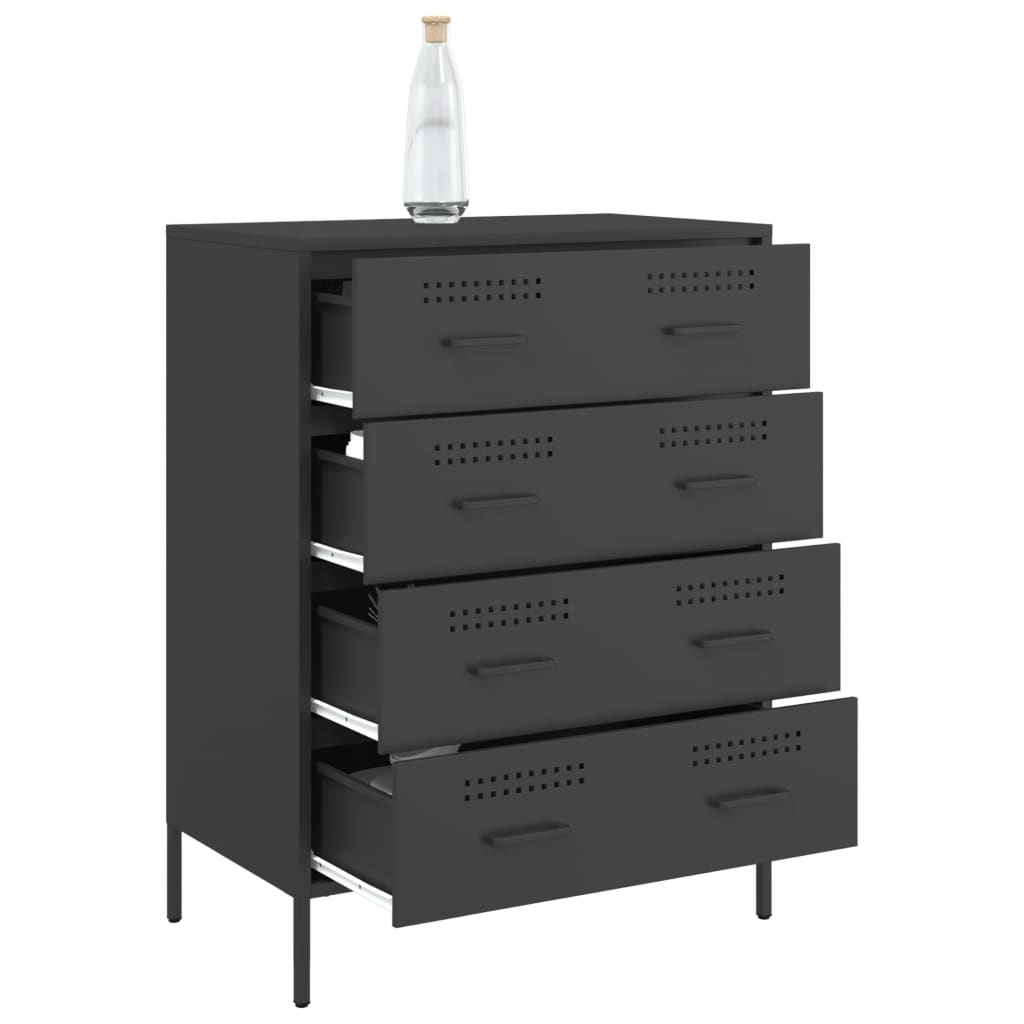 vidaXL Sideboard Black 68x39x89 cm Steel