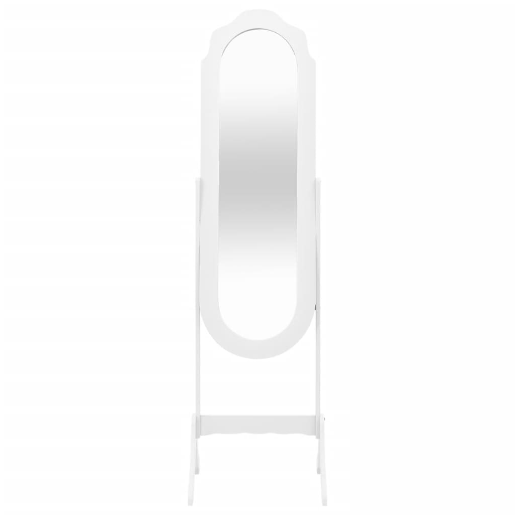 vidaXL Free Standing Mirror White 45.5x47.5x160 cm Engineered Wood