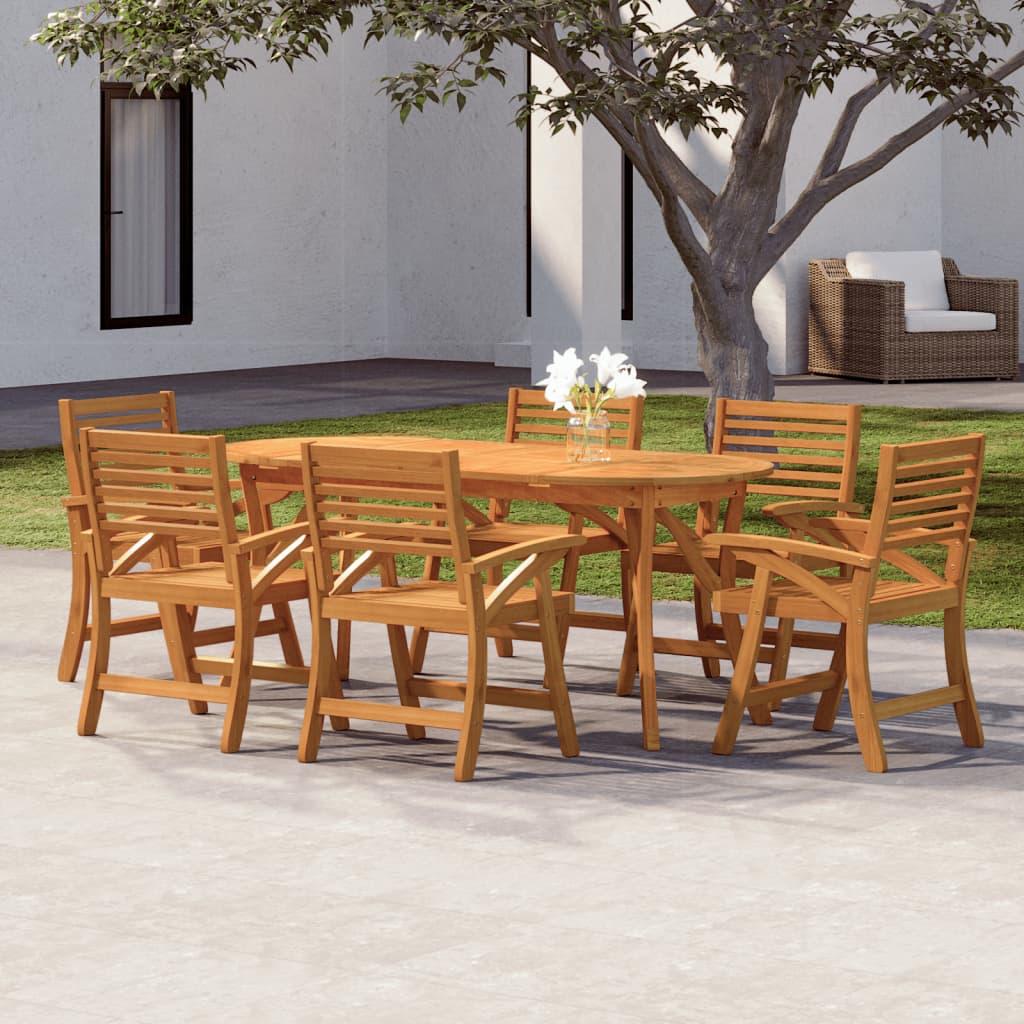 vidaXL 7 Piece Garden Dining Set Solid Wood Acacia