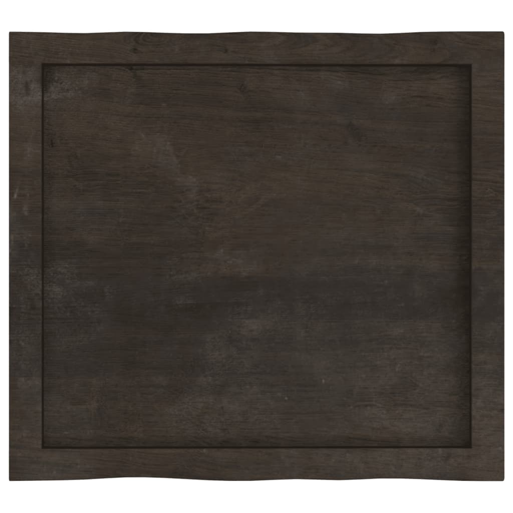 vidaXL Table Top Dark Brown 60x50x(2-4) cm Treated Solid Wood Live Edge