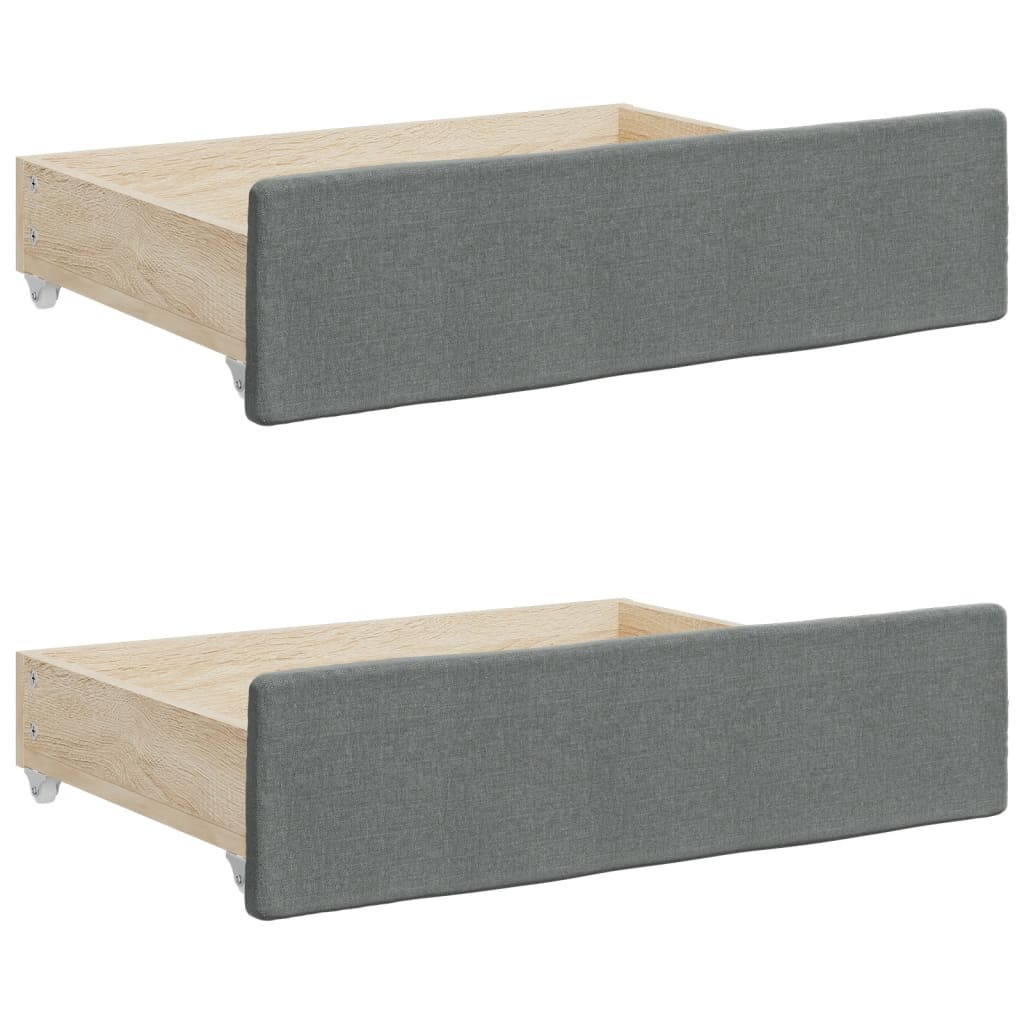 vidaXL Bed Drawers 2 pcs Dark Grey Engineered Wood and Fabric