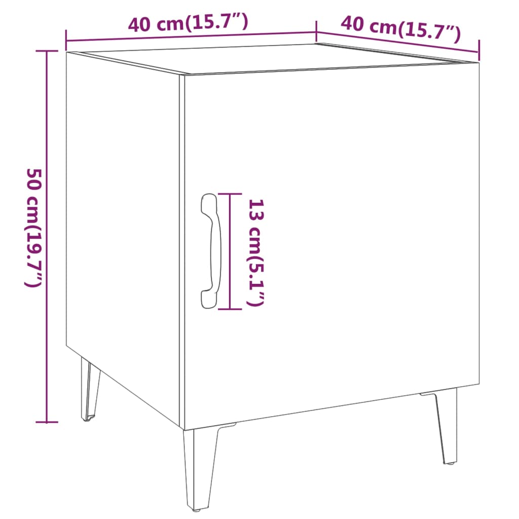 vidaXL Bedside Cabinets 2 pcs Grey Sonoma Engineered Wood