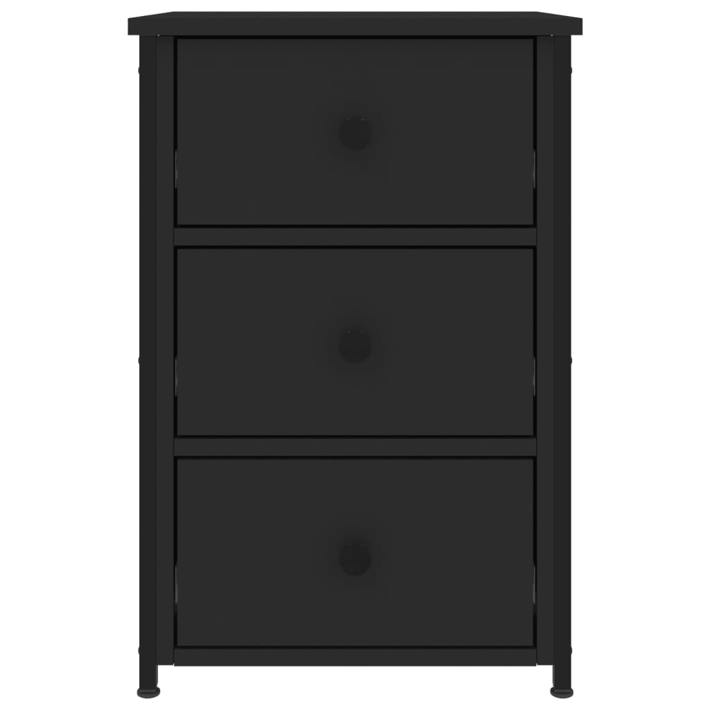 vidaXL Bedside Cabinet Black 40x36x60 cm Engineered Wood