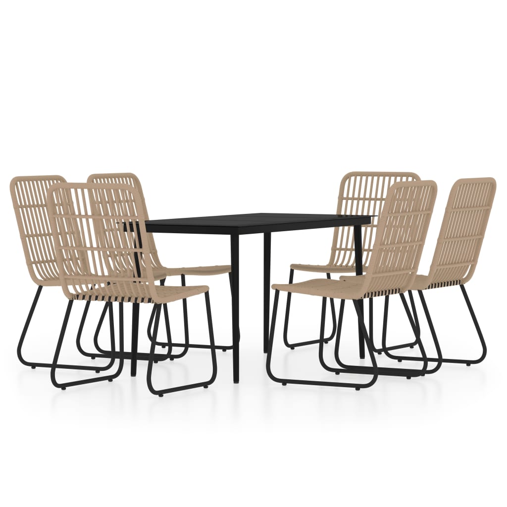 vidaXL 7 Piece Garden Dining Set Oak