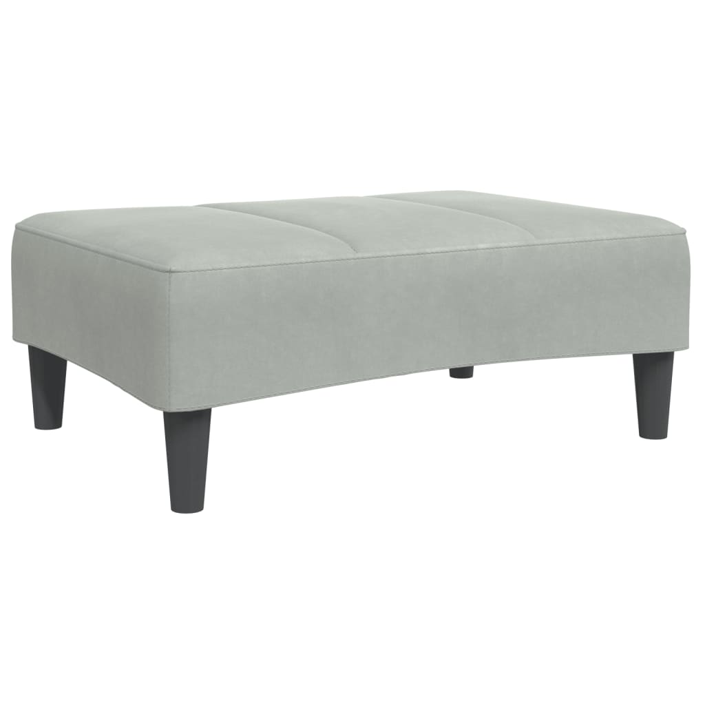 vidaXL 2-Seater Sofa Bed with Footstool Light Grey Velvet