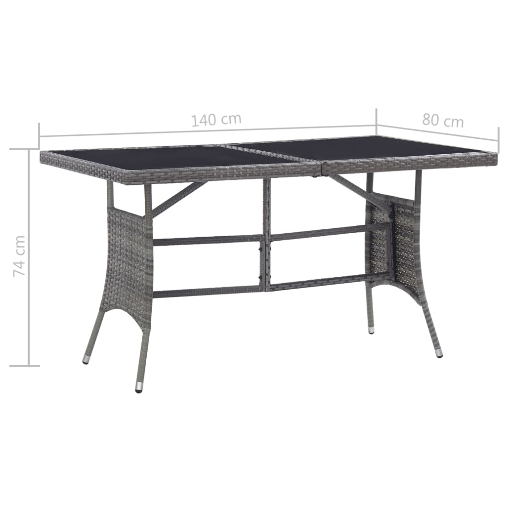 vidaXL 5 Piece Garden Dining Set Poly Rattan Anthracite & Grey