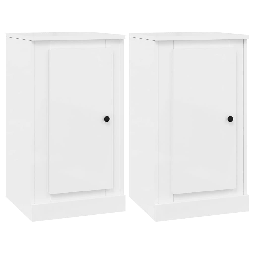 vidaXL Sideboards 2 pcs High Gloss White 37.5x35.5x67.5 cm Engineered Wood