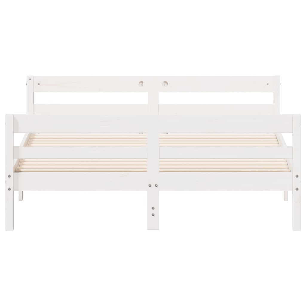 vidaXL Bed Frame without Mattress White 140x200 cm Solid Wood Pine