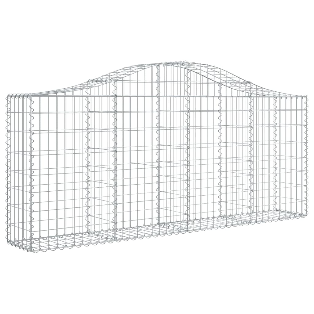 vidaXL Arched Gabion Baskets 5 pcs 200x30x80/100 cm Galvanised Iron