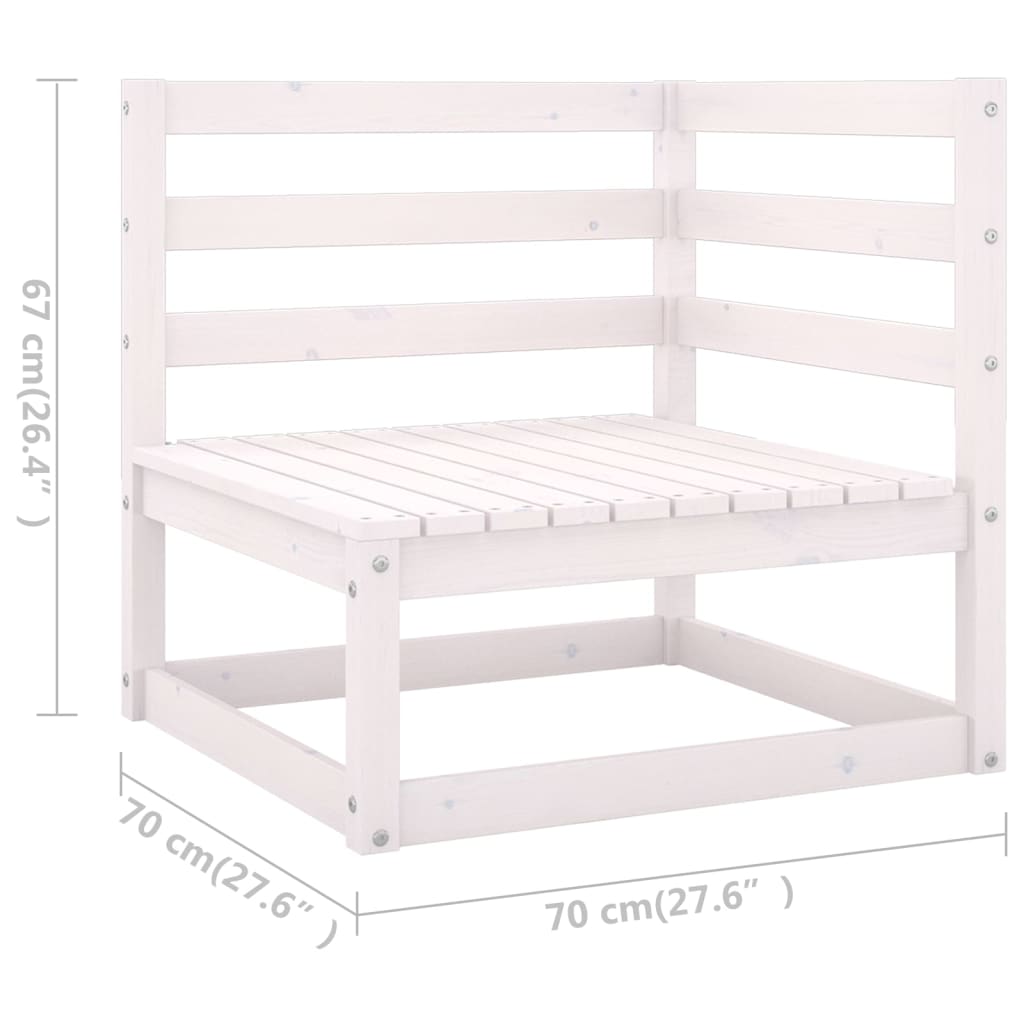 vidaXL 7 Piece Garden Lounge Set with Cushions White Solid Pinewood