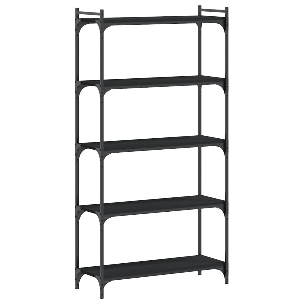 vidaXL Bookcase 5-Tier Black 80x30x154 cm Engineered Wood