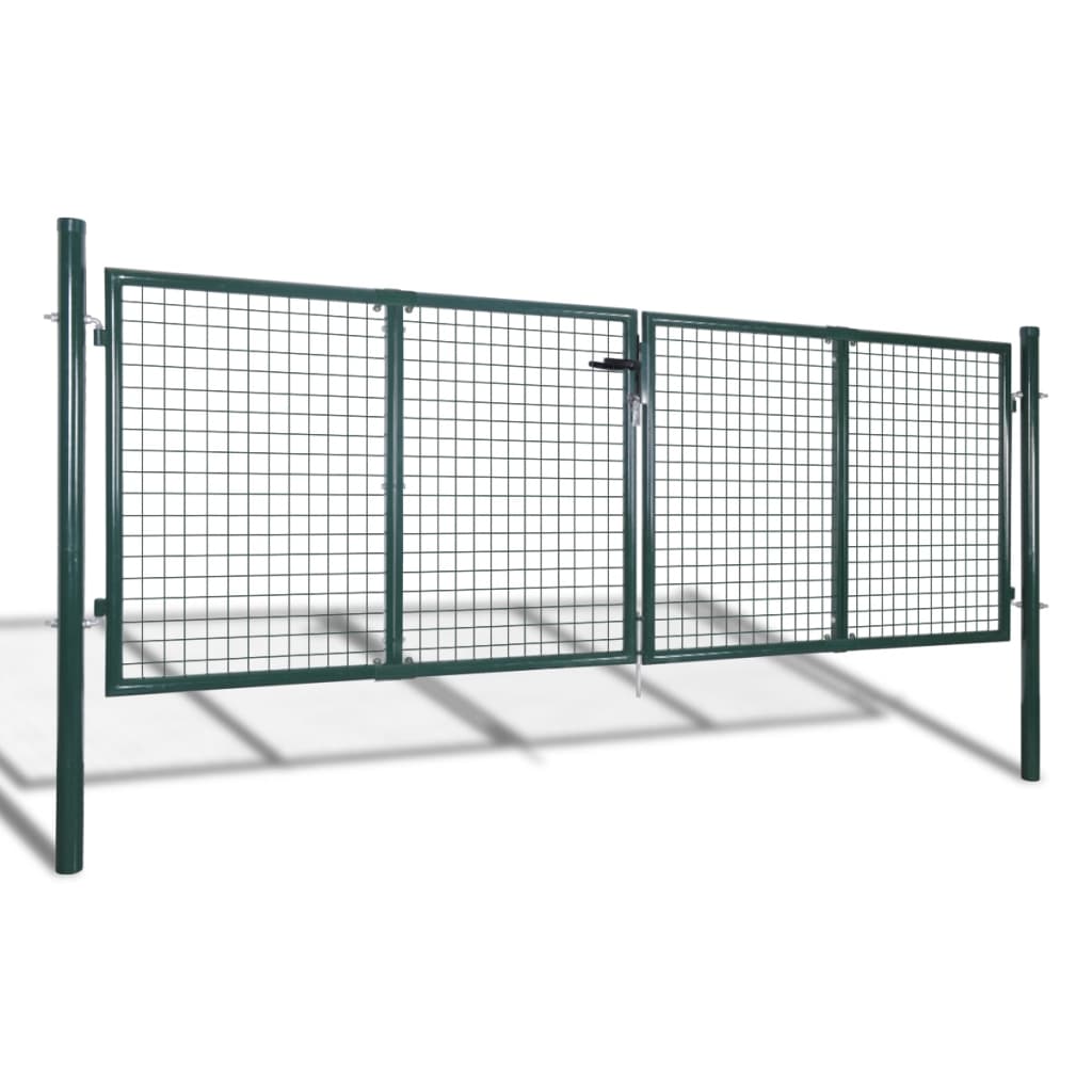 vidaXL Garden Mesh Gate Fence Door Wall Grille 289 x 75 cm / 306 x 125 cm