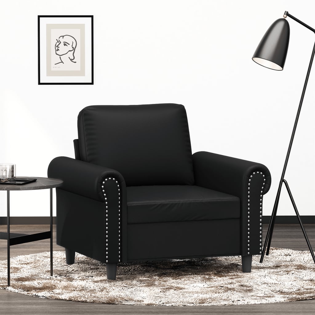 vidaXL Sofa Chair Black 60 cm Faux Leather