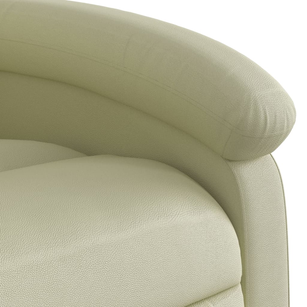 vidaXL Recliner Chair Cream Real Leather