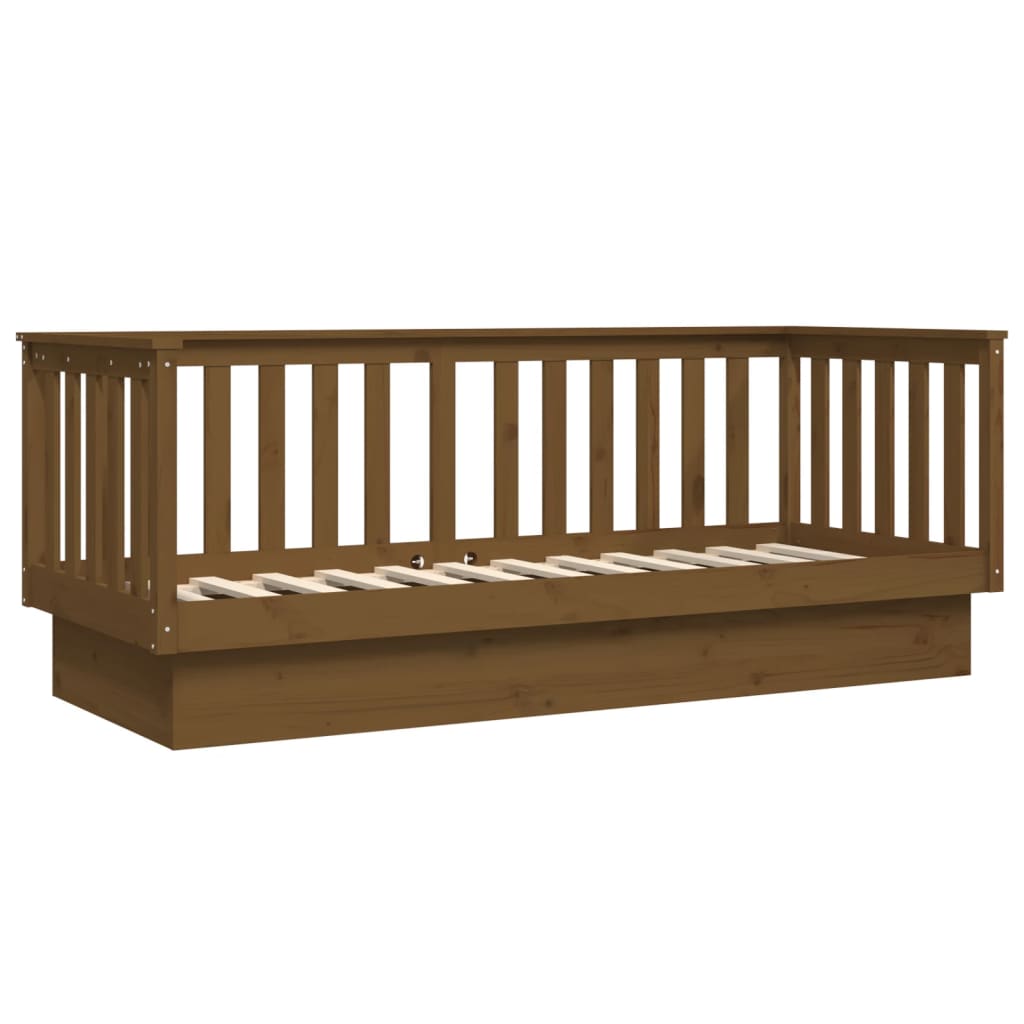 vidaXL Day Bed without Mattress Honey Brown 90x190 cm Single Solid Wood Pine