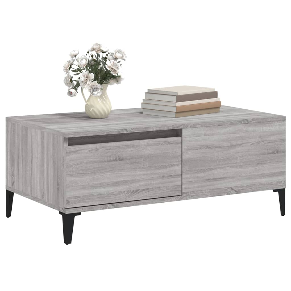 vidaXL Coffee Table Grey Sonoma 90x50x36.5 cm Engineered Wood