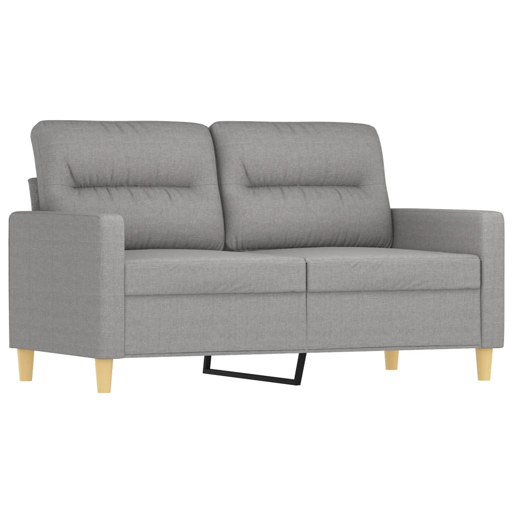 vidaXL 2-Seater Sofa with Pillows&Cushions Light Grey 120 cm Fabric