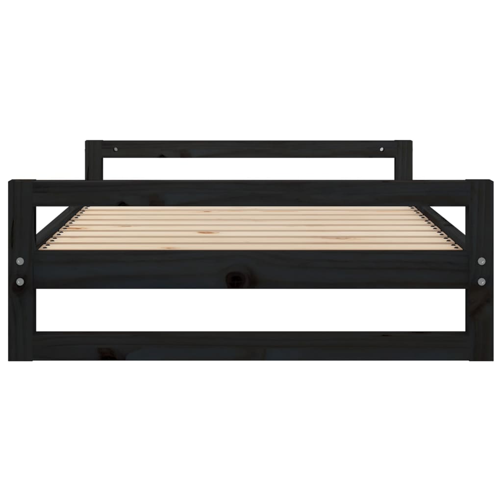 vidaXL Dog Bed Black 105.5x75.5x28 cm Solid Pine Wood