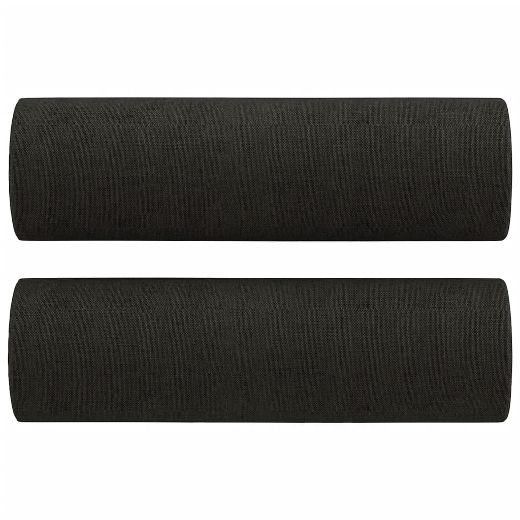 vidaXL 2-Seater Sofa with Throw Pillows Black 120 cm Fabric