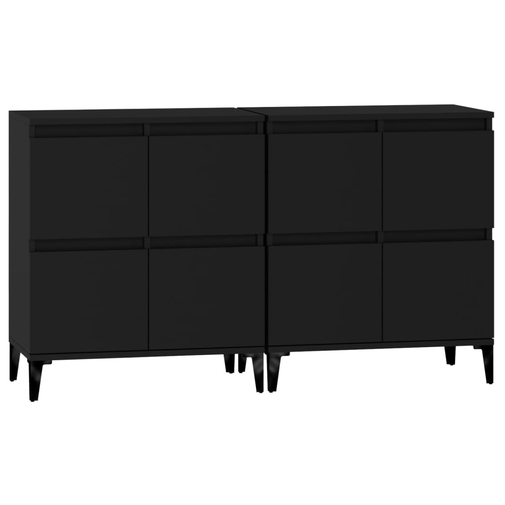 vidaXL Sideboards 2 pcs Black 60x35x70 cm Engineered Wood