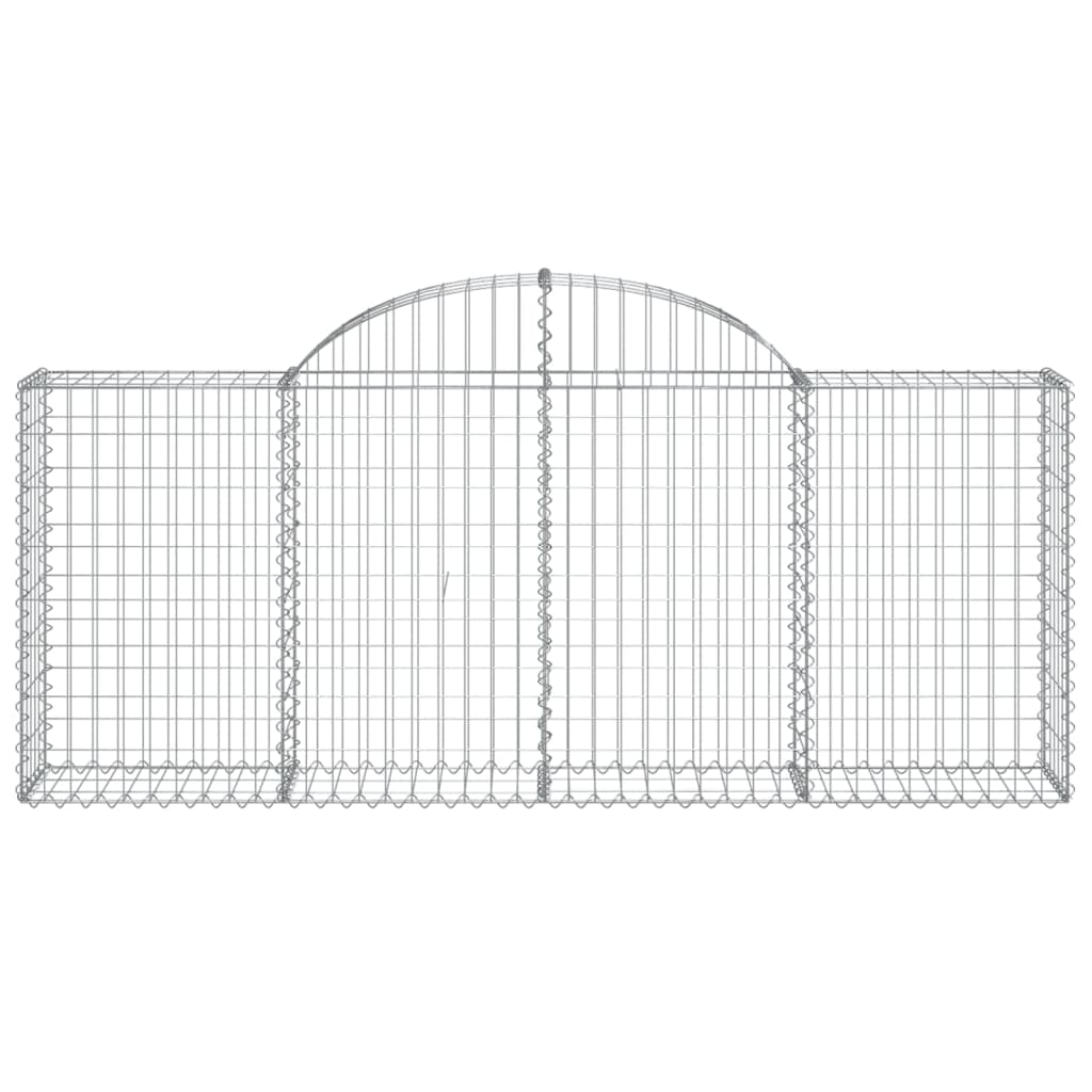 vidaXL Arched Gabion Baskets 9 pcs 200x30x80/100 cm Galvanised Iron