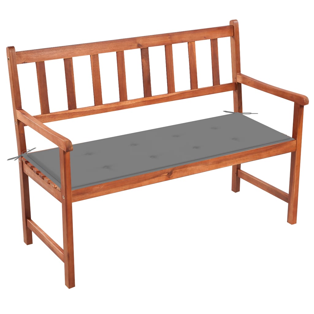 vidaXL Garden Bench with Cushion 120 cm Solid Acacia Wood