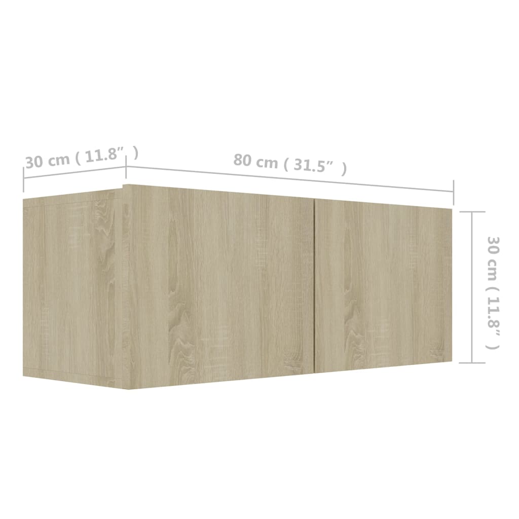 vidaXL 3 Piece TV Cabinet Set Sonoma Oak Engineered Wood