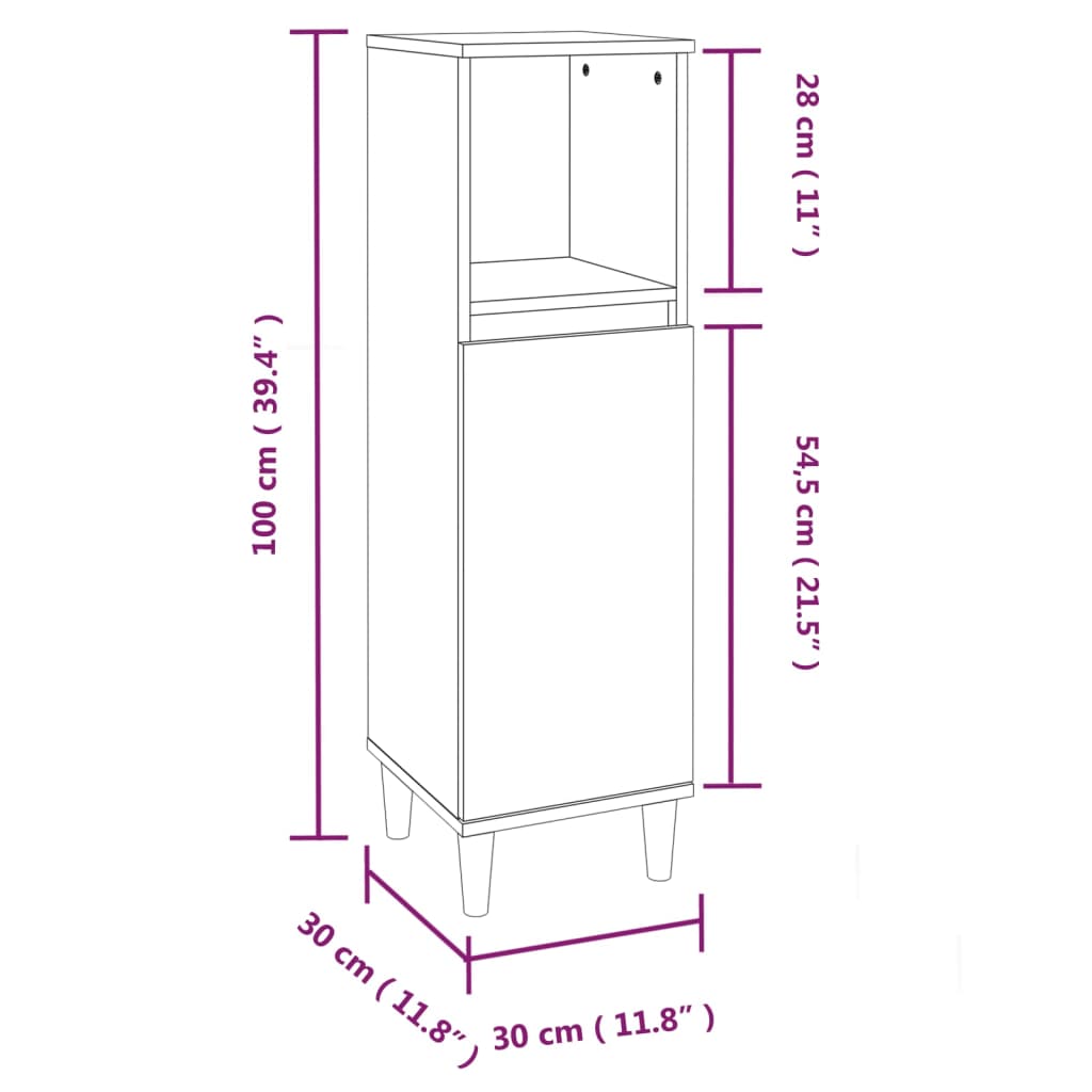 vidaXL 3 Piece Bathroom Furniture Set High Gloss White Engineered Wood