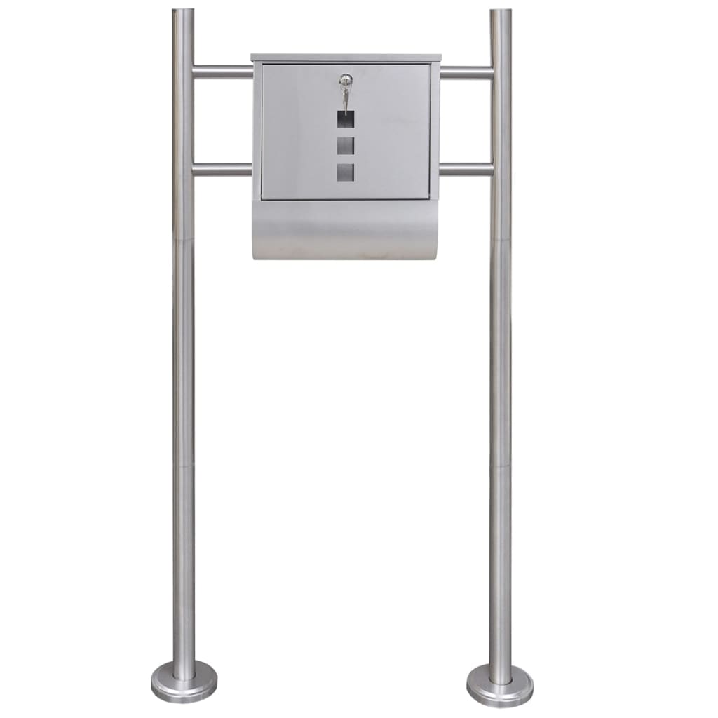 Mailbox on Stand Stainless Steel 