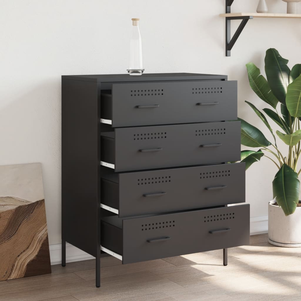 vidaXL Sideboard Black 68x39x89 cm Steel