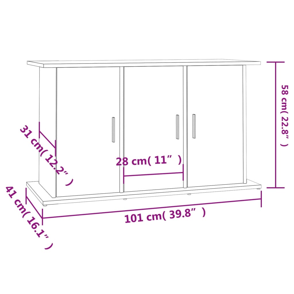 vidaXL Aquarium Stand Black 101x41x58 cm Engineered Wood