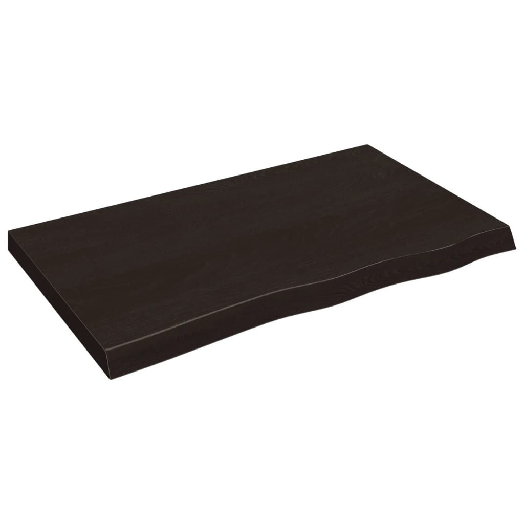 vidaXL Bathroom Countertop Dark Brown 100x60x(2-6) cm Treated Solid Wood