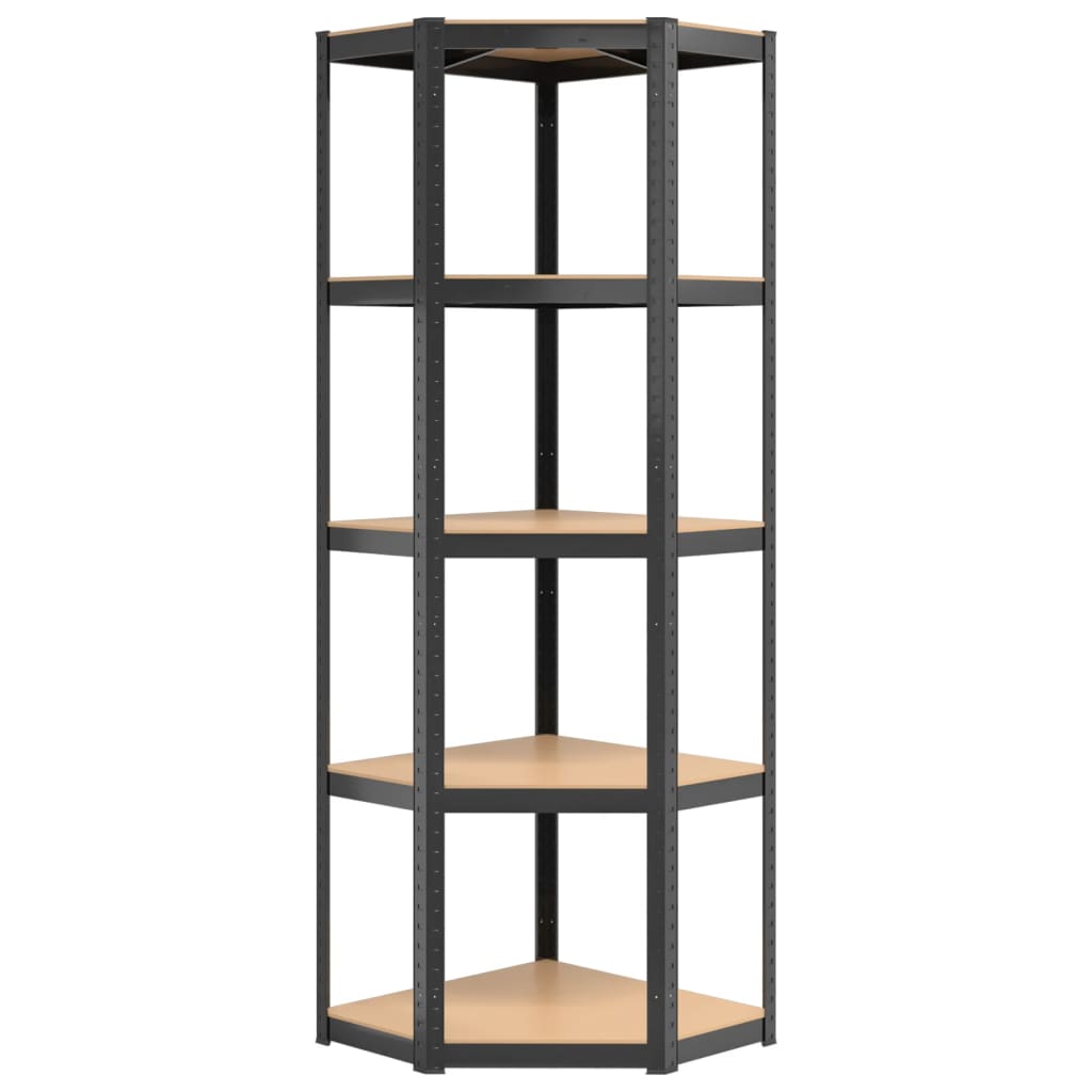 vidaXL 5-Layer Shelves 3 pcs Anthracite Steel&Engineered Wood