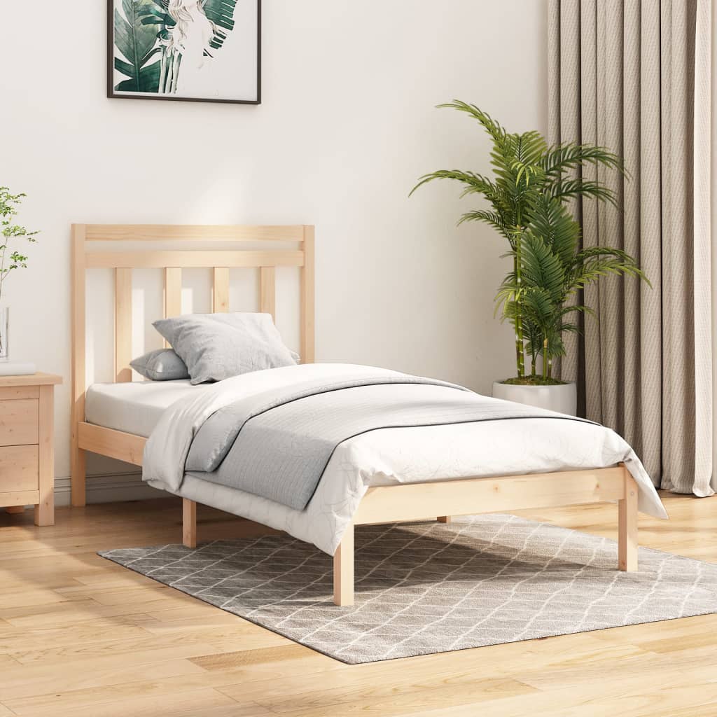 vidaXL Bed Frame Solid Wood 90x190 cm Single