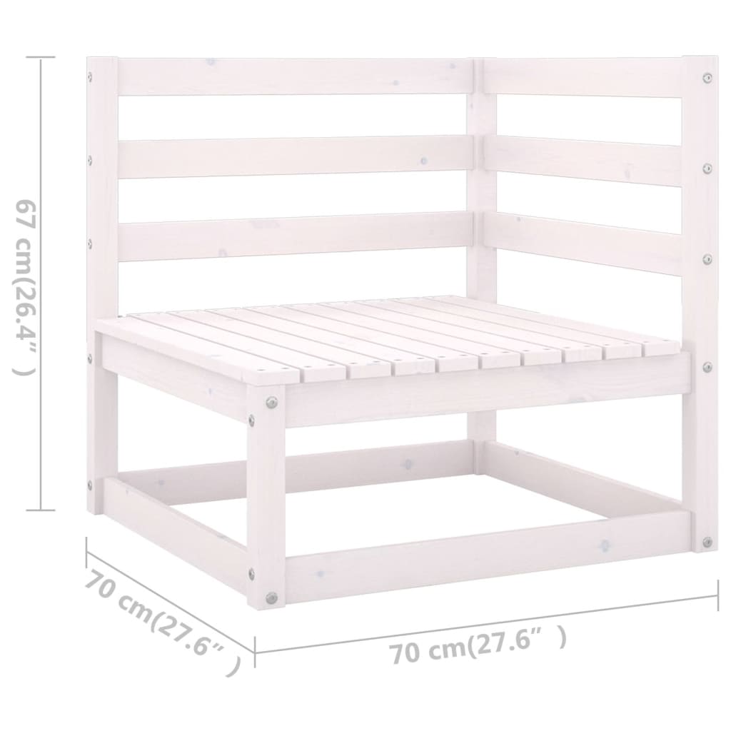 vidaXL 11 Piece Garden Lounge Set White Solid Pinewood