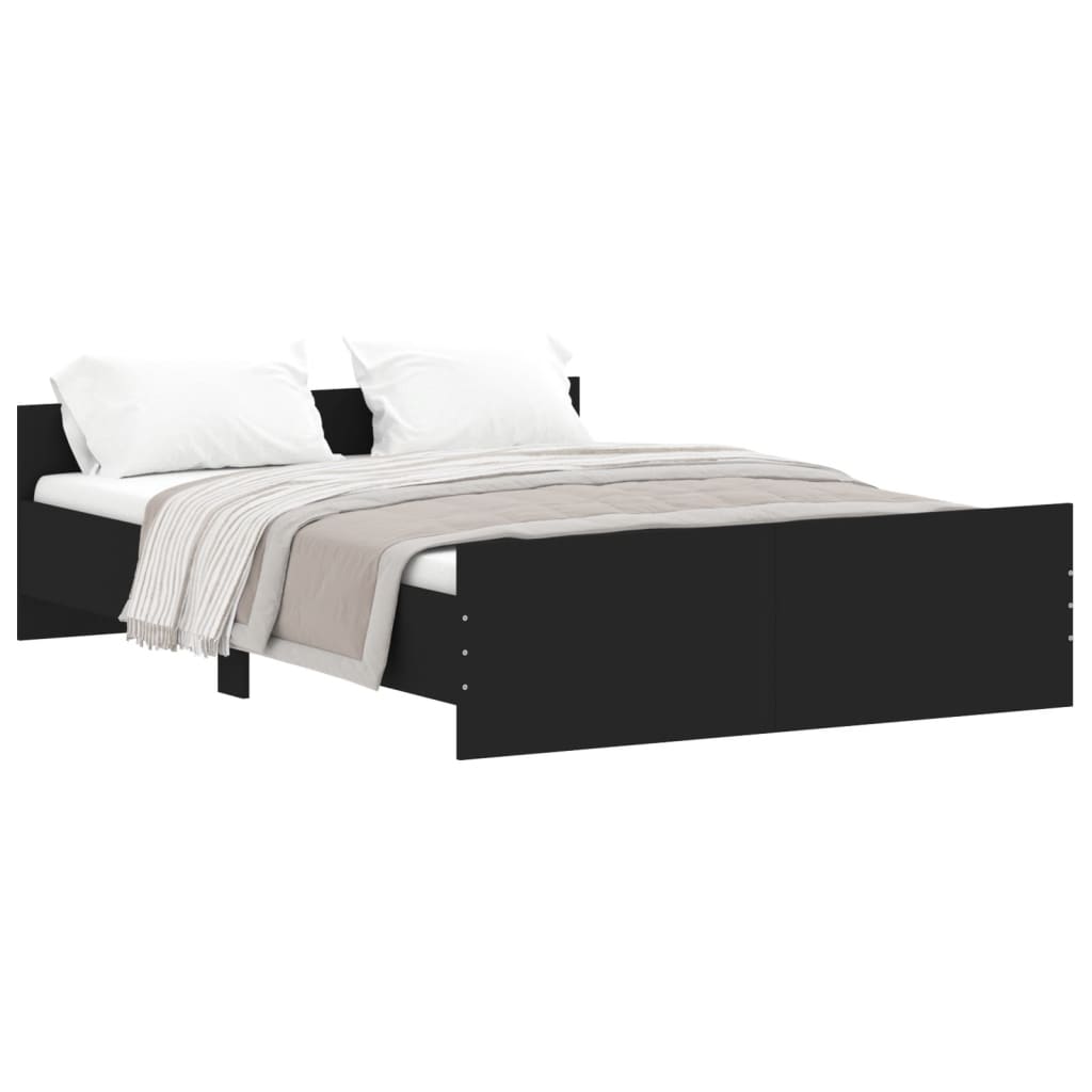 vidaXL Bed Frame without Mattress Black 135x190 cm Double