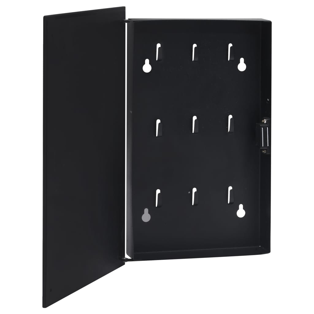 vidaXL Key Box with Magnetic Board Black 30x20x4 cm